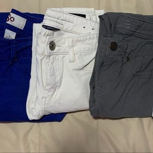 Women’s Sizes 0-2 Pants Bundle (Pink/Blue/White/Grey)